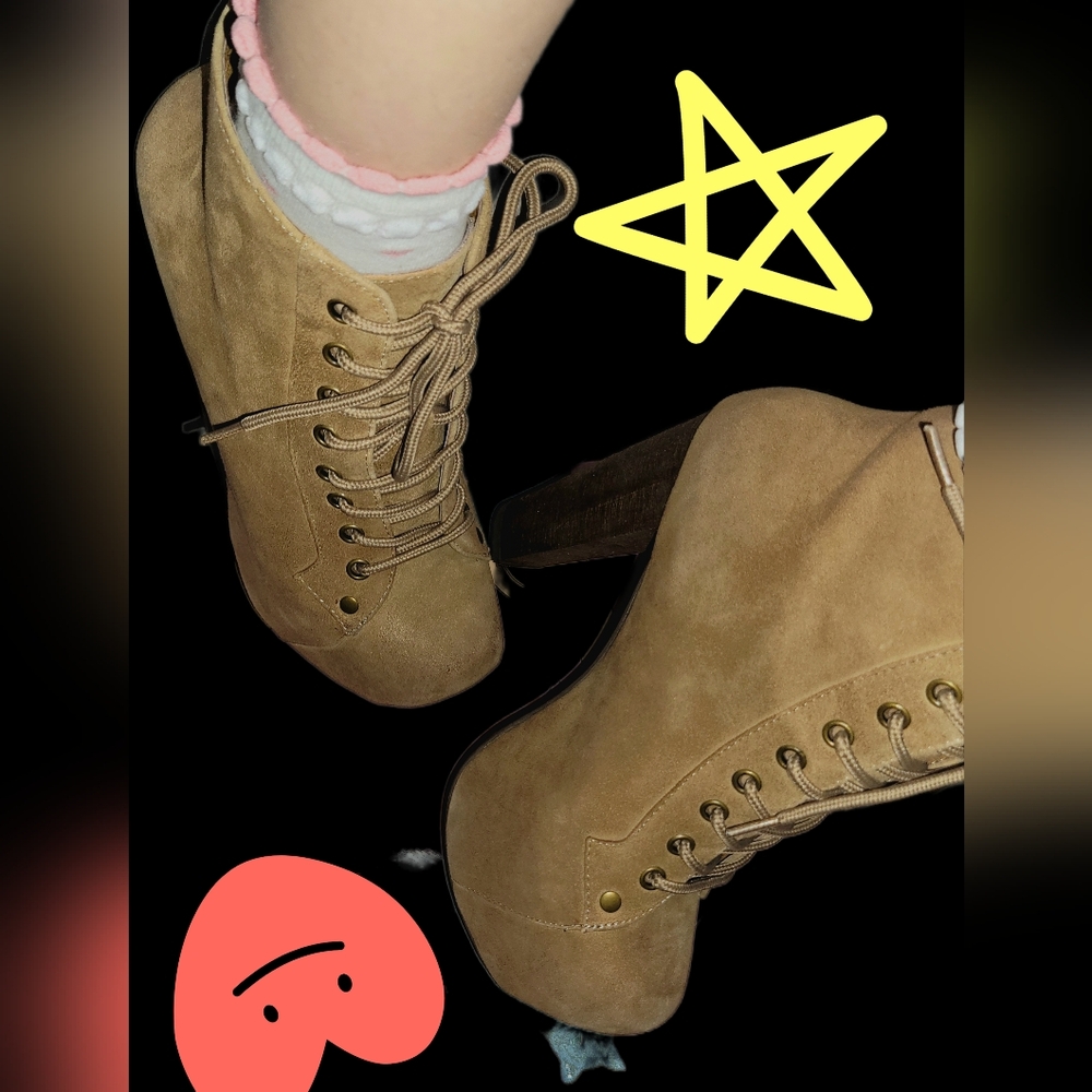 Jeffrey Campbell Taupe Suede Lita Booties 5.5 - Picture 4 of 11